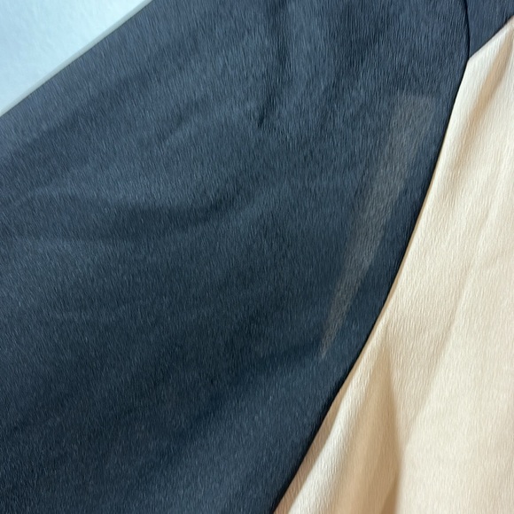 ANNE KLEIN Black and Cream Blouse Two Tone Long Sleeve Blouse Semi-sheer Med - Picture 6 of 7